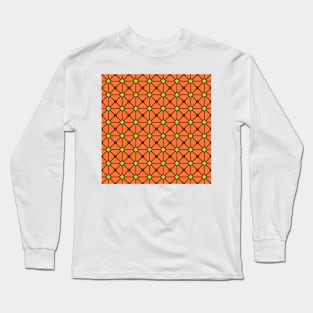 Geometric Triangles Colorful Print Pattern Tree Frog Long Sleeve T-Shirt